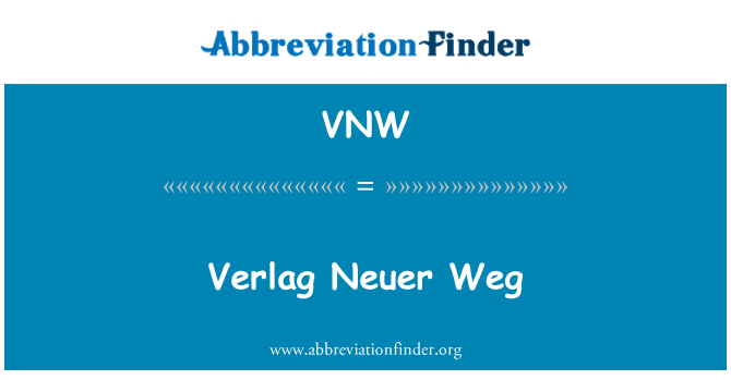 VNW: Verlag Neuer Weg