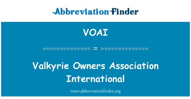 VOAI: Valkyrie sahipleri Derneği Uluslararası