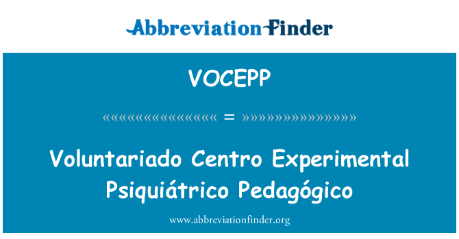 VOCEPP: Voluntariado Centro experimentálne Psiquiátrico Pedagógico