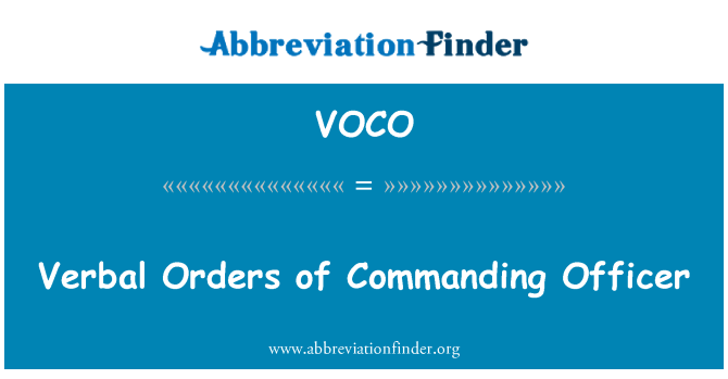 VOCO: Vèbal lòd de kòmandan ofisye