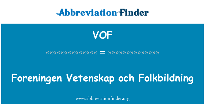 VOF: Och Foreningen Vetenskap Folkbildning