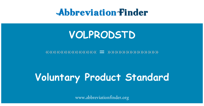 VOLPRODSTD: Dobrovoľné výrobku štandard