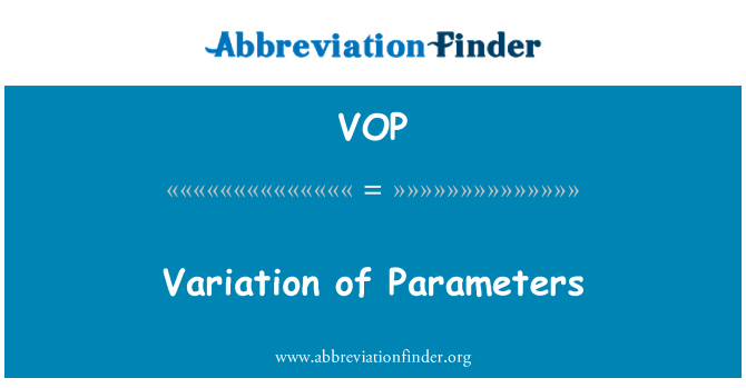 VOP: Sprememba parametrov