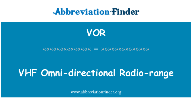 VOR: VHF Stesen Kereta-arah Radio-pelbagai
