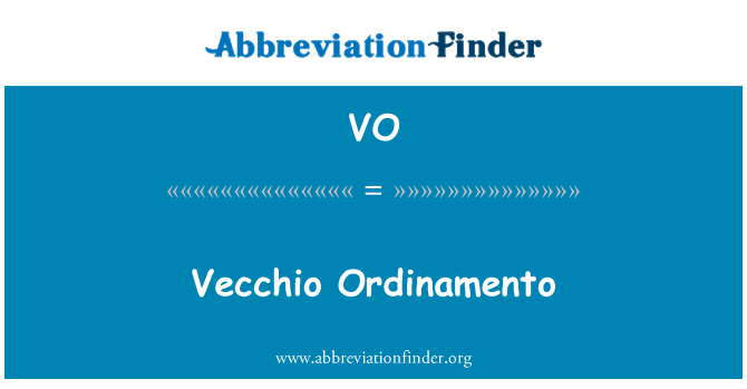 VO: أوردينامينتو فيكيو