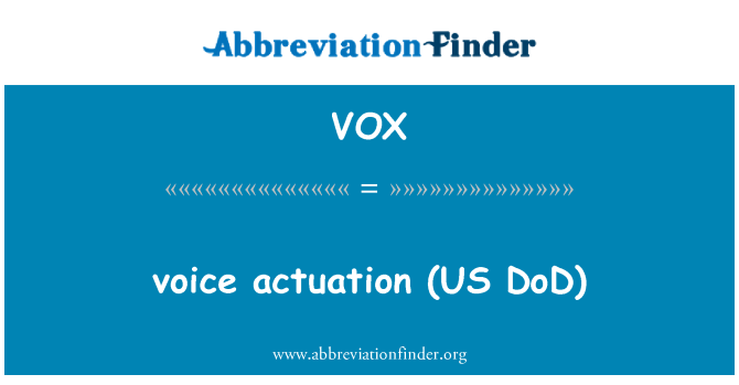VOX: hlasové ovládání (US DoD)