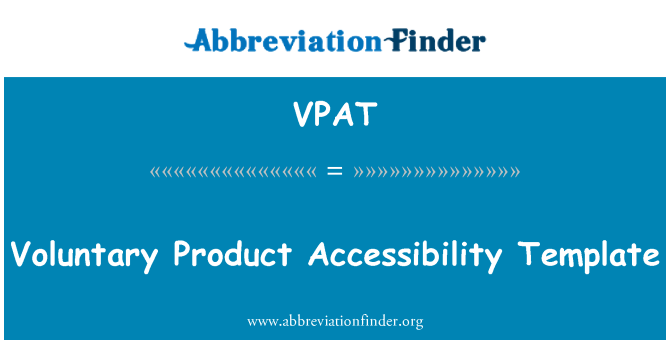 VPAT: Volontaria Product Accessibility Template