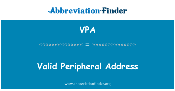 VPA: Gültige periphere Adresse