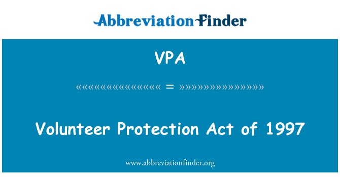 VPA: Dobrovolník Protection Act z roku 1997