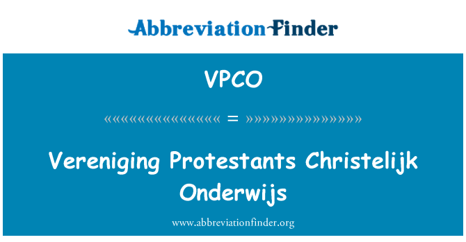 VPCO: Vereniging Protestants Christelijk Onderwijs