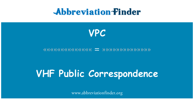VPC: Korespondencji publicznej VHF