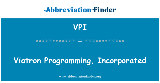 VPI: 维亚特龙的编程中纳入