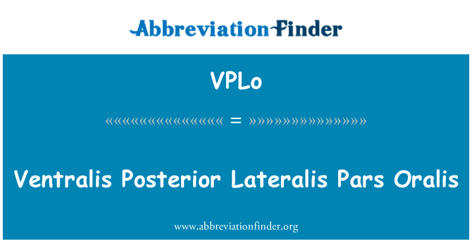 VPLo: Lateralis Posterior ventralis Pars Oralis