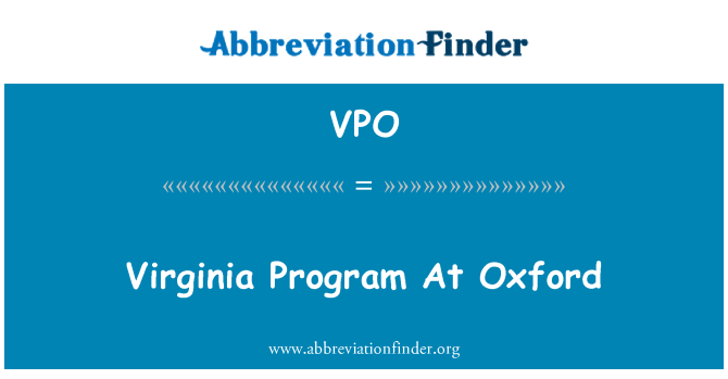 VPO: Virginia-Programm in Oxford