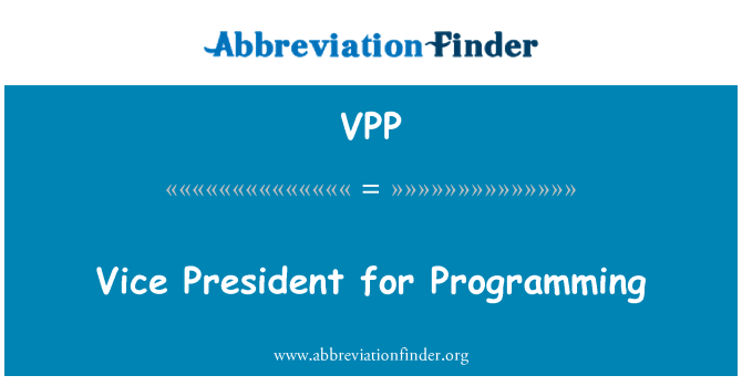 VPP: Vice President for programmering