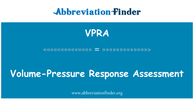 VPRA: Avaliação de resposta volume-pressão