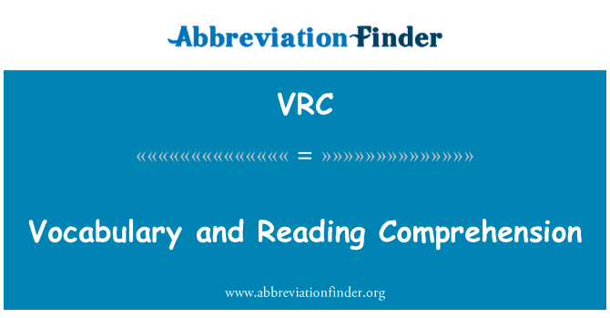 VRC: المفردات والفهم القراءة