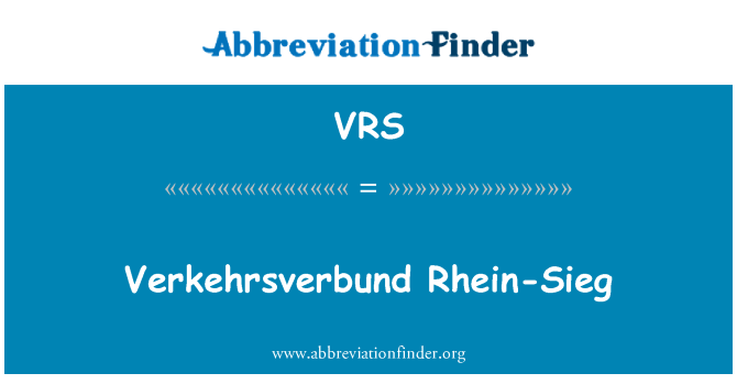 VRS: Verkehrsverbund Rhein Sieg