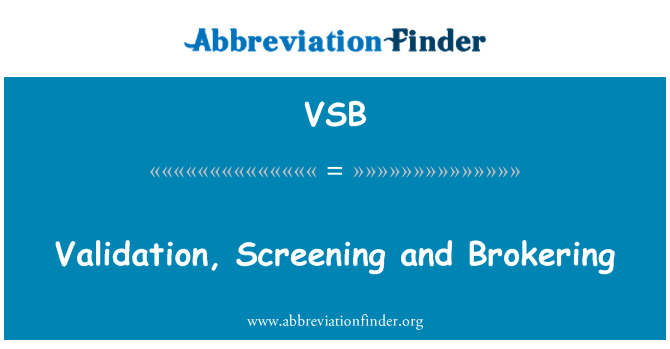 VSB: اسکریننگ کرائیں اور جارچ جواز دہی