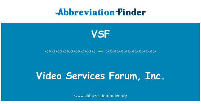 VSF: 視頻服務論壇公司。