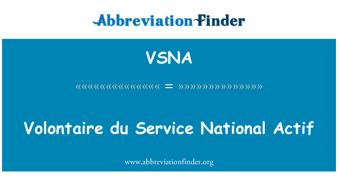 VSNA: Volontaire du pakalpojumu valsts Actif