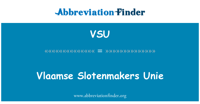 VSU: Vlaamse Slotenmakers Unie