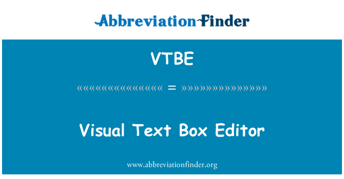 VTBE: Visuel tekst boks Editor