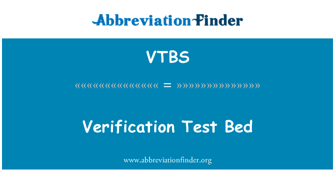 VTBS: Doğrulama testi yatak