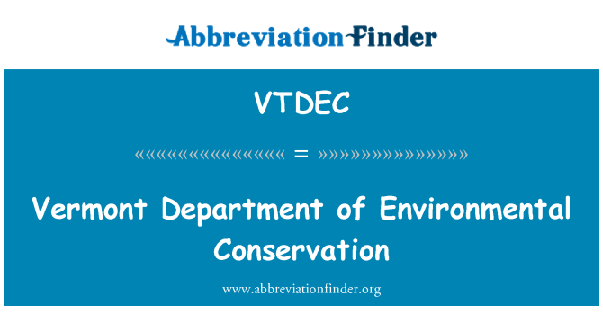 VTDEC: Vermont Department of Environmental Conservation