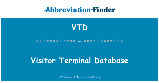 VTD: Base de dades Terminal visitant