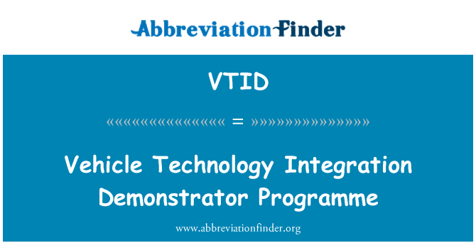 VTID: Program pro integraci demonstrátor vozidla technologií