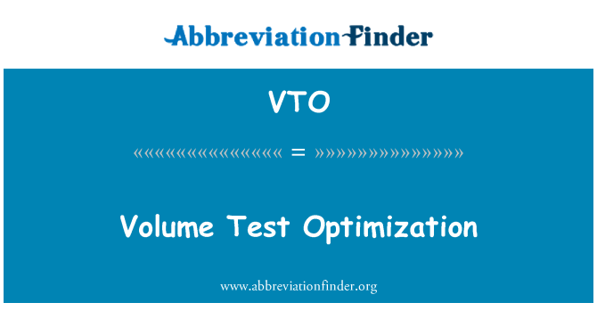 VTO: Volume tes optimasi