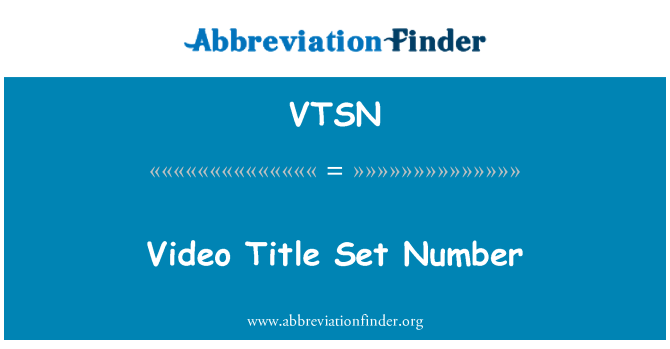 VTSN: Video titul nastavit číslo