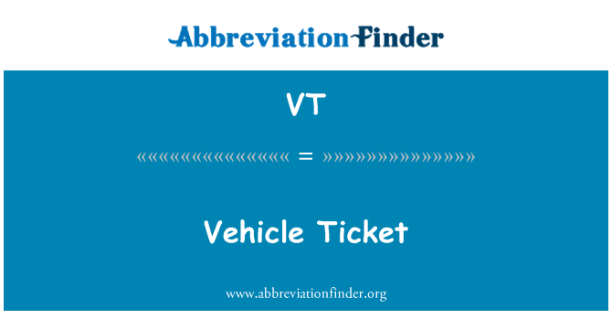 VT: Billet de véhicule