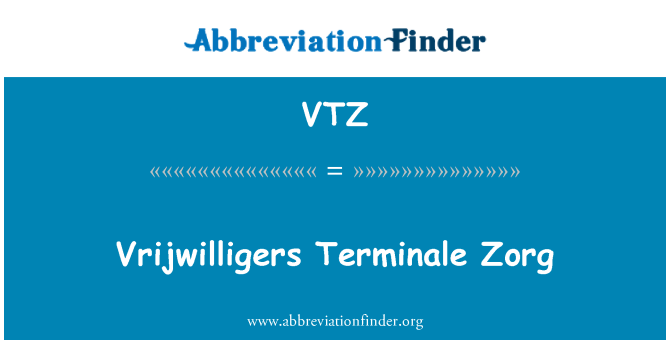 VTZ: Vrijwilligers Terminale Zorg