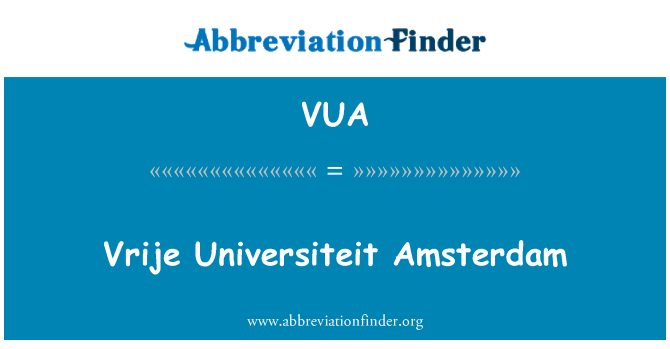 VUA: Vrije Universiteit Άμστερνταμ