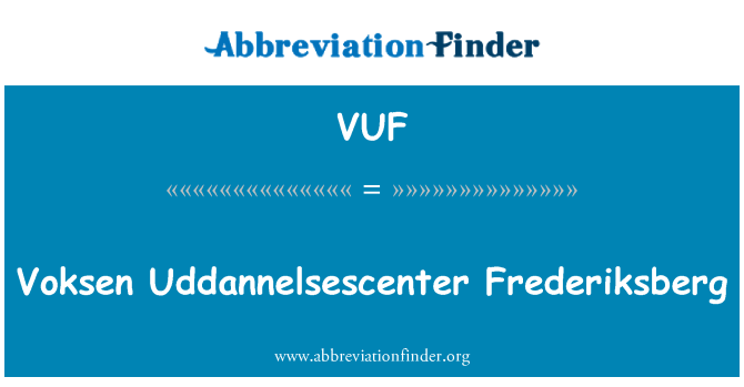 VUF: Voksen Uddannelsescenter Frederiksberg