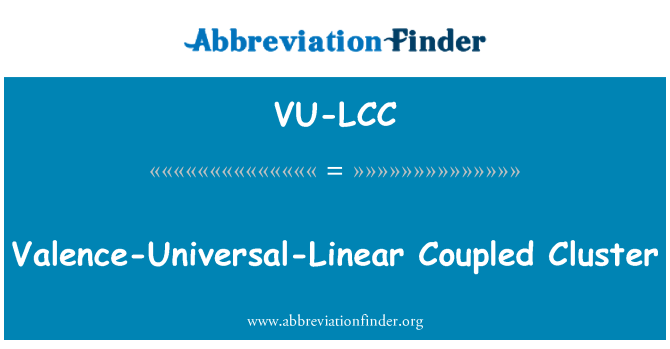 VU-LCC: 원자가-유니버설-선형 결합 클러스터