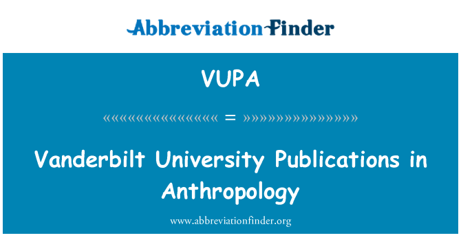 VUPA: Publicaciones de la Universidad de Vanderbilt en Antropología