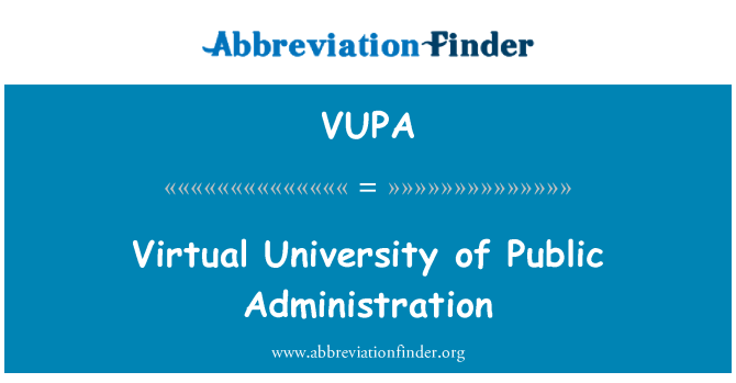 VUPA: Virtual University of Public Administration