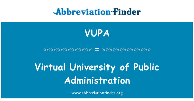 VUPA: Université virtuelle of Public Administration