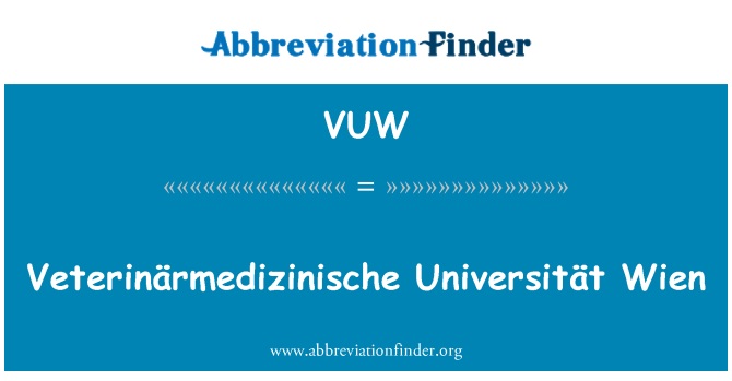 VUW: Veterinärmedizinische Universität Wien