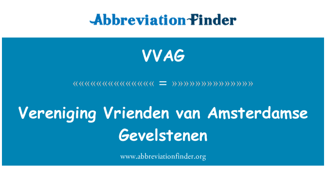 VVAG: Vereniging Vrienden van Amsterdamse Gevelstenen