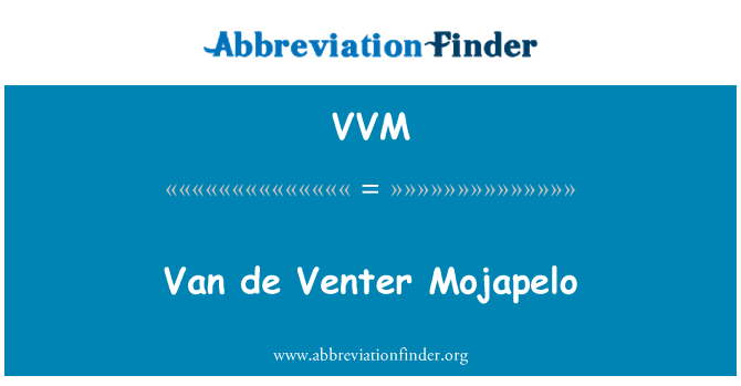 VVM: Mojapelo van de Venter
