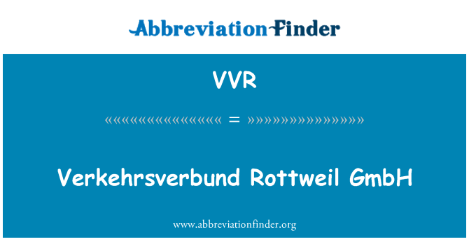 VVR: Verkehrsverbund Rottweil GmbH