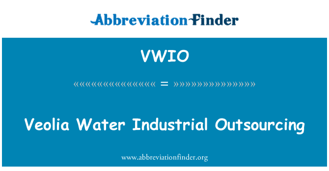 VWIO: Veolia voda industrijskih Outsourcing
