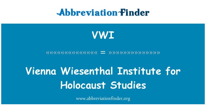 VWI: Vídeň Wiesenthal institut pro studium holocaustu