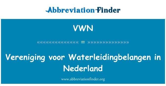 VWN: Vereniging voor Waterleidingbelangen fl-Nederland