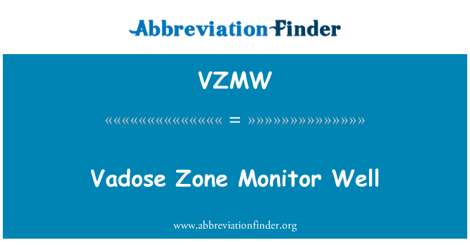 VZMW: Vadose منطقه نظارت بر چاه
