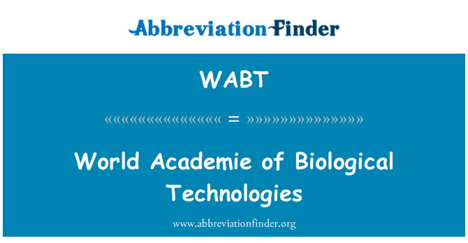 WABT: Világ Academie biológiai technológiák